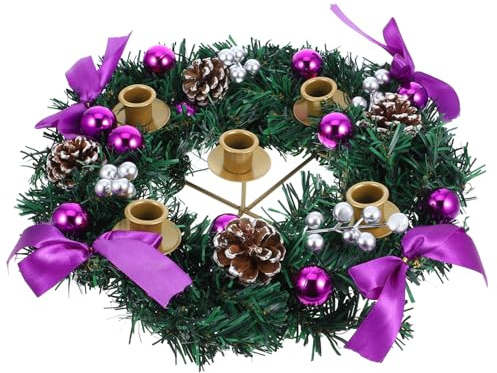 GLEAVI Christmas Advent Wreath Ring Candle Holder Head Xmas Tabletop Decoration Sturdy Design for Holiday Celebrations Elegant Centerpiece for Home Decor