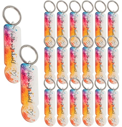 Phlognfy Acrylique Amovible Jeton de Caddie Porte-clés, Merci pour Tout Porte-clés, Convient Mariages, Remises Diplômes, Départs à Retraite, Baptêmes, Anniversaires