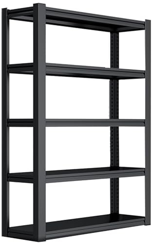 Scaffali resistenti in metallo a 5 ripiani, regolabili, senza bulloni, per garage, magazzini, cantine, dispense e ufficio, unità industriale di nizzazione