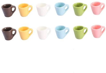 Taza Mini de Resina 12 Piezas para Decoración de Casa