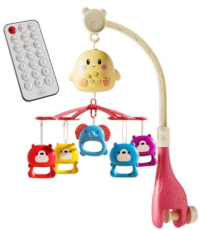 Móvil musical para cuna, móvil para bebé con control remoto, juguete giratorio portátil para dormitorio, cama, cochecito de 0 a 18 meses, niños y niñas