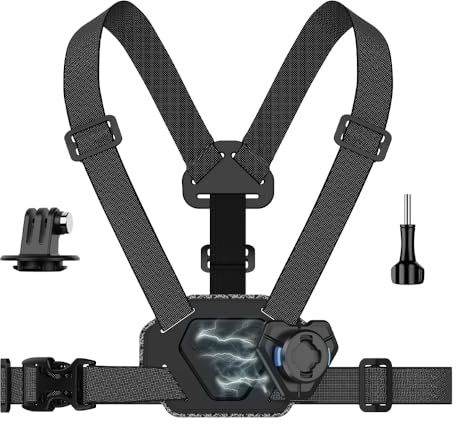 SUREWO Arnés magnético mejorado para el pecho compatible con Go Pro Hero 13/12/11/10/9/8/7/6/5 negro, DJI Osmo Action 5 Pro/4/3/2, AKASO y más