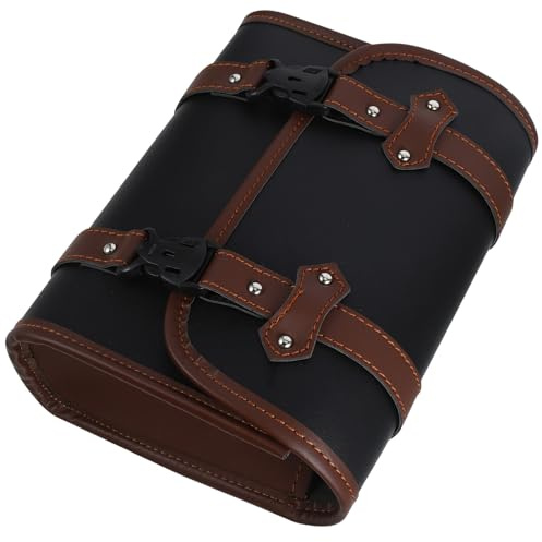 GRIRIW Borsa Laterale per Motociclette in Pelle PU Color Caffè, Design Versatile e Installazione Facile, per Attività Esterne, Borsa Compatta per Moto