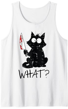 Couteau de Chat Noir Quel Costume d'halloween Amusant pour Femmes, Hommes et Enfants Débardeur