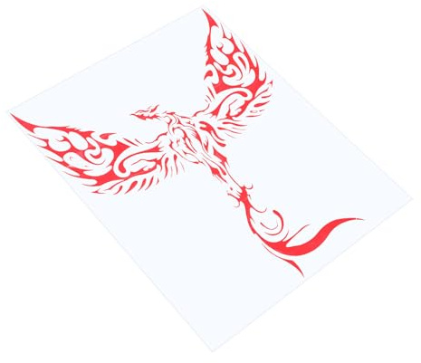 Gatuida Autocollant de Capot Phénix en Vinyle PVC Rouge Autocollant Oiseau pour Voiture Protection UV Carrosserie Décoration Extérieure pour Voiture SUV Moto