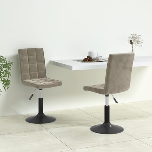 Frdhee Sillas de visitantes voladizo para comedor, 2 unidades, giratorias, color gris claro, terciopelo, para cocina, salón, dormitorio