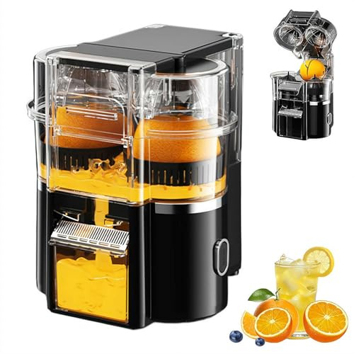 100W Electric Juicer Machine, 500ml Twin Citrus Juice Maker,Easy to Clean and Dishwasher-safe Parts,Twin Citrus Juice Maker with 18000 RPM Motor, for Cold Press Oranges, Lemon, Lime, Grapefruit