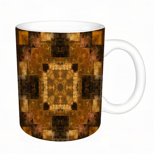 AELKSP Tazas grandes de 330 ml para café, tazas desayuno, té y bebidas calientes, tazas de cafe,Arte oriental, patrón tradicional nacional,regalo aniversario pareja