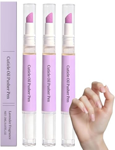 Sassytip 2 En 1 Stylo Repousse-Cuticules à L'huile, Sassytip Repousse Cuticule Remover, Huile Cuticules Ongles Pour Dissolvant De Cuticules Et Huile Pour Ongles, Pour Soin De Manucure Des Femmes (3PC)