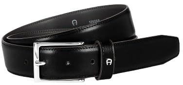 Aigner Gürtel Basic 126068 Black, Silber Glänzend