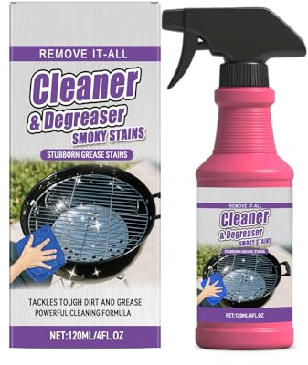 Fast-Acting Heavy-Duty Grill Degreaser Spray, BBQ Grill Cleaner for Outdoor Grills, Safe Heavy Duty Cleaner for Burnt Food & Grease (1PCS)