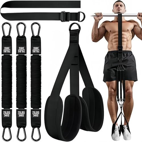 Racocou 225 lb tung draghjälpsband – För assisterade pull-ups, chin-ups och dips – Motståndsband för hemmagym för män och kvinnor,Black