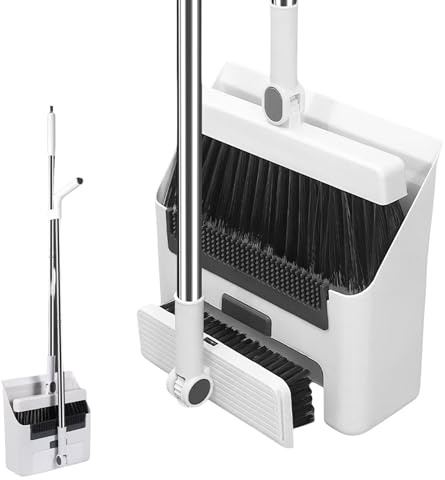Escoba y Recogedor Plegable con 2 Cabezales