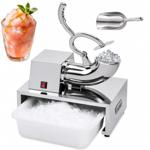 Trituradora de hielo comercial, 100 kg/h, de acero inoxidable, eléctrica, con motor de bajo ruido, para bares, restaurantes y cocinas
