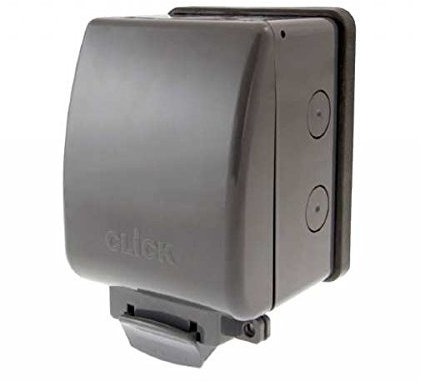 1 Gang 13A DP IP66 Weatherproof Swithed Socket Unit - Grey x1