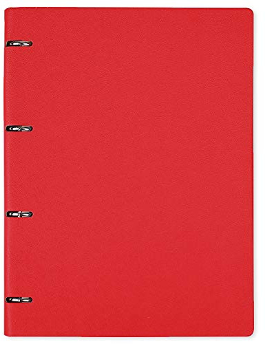 Notizbuch mit Ringbindung, A4, Organiser für Führungskräfte, nachfüllbarer Planer, runde Ringe, Leder-Einband, Notizbuch (evtl. nicht in deutscher Sprache) rot