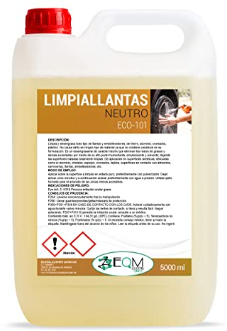 EQM - ECO-101 - Limpia Llantas Coche - 5L - Sin ácidos, pH Neutro - Elimina la Suciedad sin Esfuerzo - Todo Tipo de Llantas - Potente y Seguro