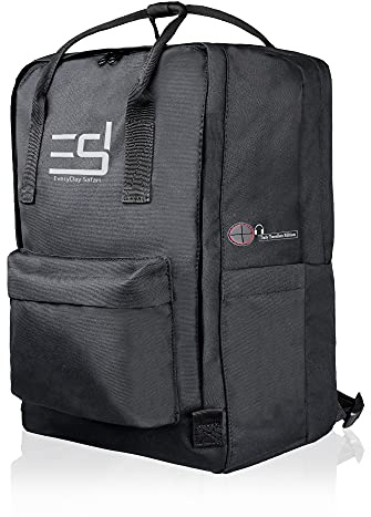 EVERYDAY SAFARI Ryanair Rucksack 40x20x25 Handgepäck geeignet | leicht mit Laptopfach, Reiserucksack schwarz Daypack Tagesrucksack Wanderrucksack City Laptoprucksack wasserabweisend