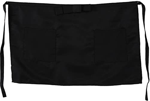 Jenngaoo Kellnerschürze Kurz Schwarz, Halbschürze mit 2 Tiefen Taschen, Taillenschürze Einheitsgröße für Restaurant, Bar, Café, Servicekräfte