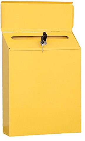 MagiDeal Boite aux Lettres Murale, Boîte aux Lettres à Verrouillage Mural Commentaire Drop Box Titulaire des Paiements avec Porte à Ouverture et Clés - Jaune
