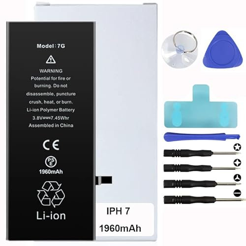 Battery Kit for iPhones Includes Waterproof Sticker, Battery Stickers, MAGNETIC Tools【12 Month Warranty】 (iPhone 7)