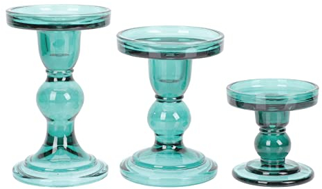 Warmhm 3stücke Glas Kerzenhalter Schlicht Für Tischdeko Kerzenständer Aus Glas Einfacher Kerzenständer Für Feste Und Wohnzimmer