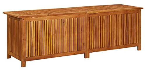 Festnight Baule da Esterno, Baule Cassapanca Legno, Cassapanca Contenitore, Baule da Giardino in Legno Massello di Acacia 90x50x58 cm