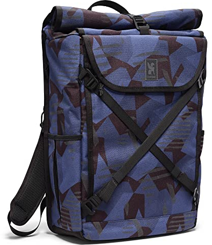 Chrome Industries Bravo 3.0 Backpack - Weatherproof Rolltop Commuter and Cycling Laptop Pack, Midnight Swedish Camo, Modern