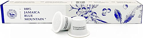 JA Coffee - 100% Jamaica Blue Mountain Coffee Pods for Nespresso Machines (OriginalLine) - Medium Roast - Premium Arabica - 10 Compostable Capsules