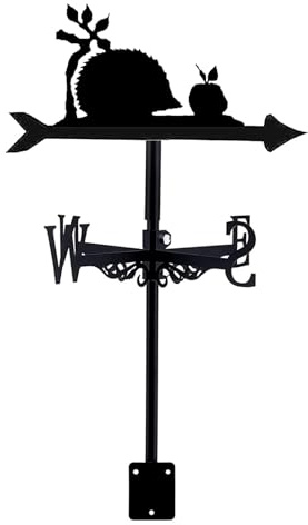 YUZDNM Wetterhahn Fürs Dach - Wetterhahn, Igel Silhouette Wetterfahne, Heimdekoration, Bauernhaus Windrichtungsanzeiger Aus Metall Mit Rostschutzbeschichtung, Windfahne Mit Metallhalterung