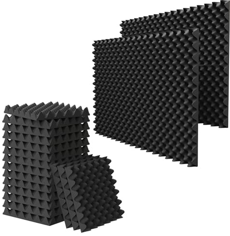 12 Pack 1.5X12X12 Acoustic Foam, Sound Proof Egg Crate Foam(Most Soundproofing Design), Upgraded Acoustic Panels, Fire-Retardent Sound Proof Foam Panels for Walls, Doors, Sound Foam Made by WVOVW