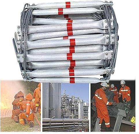 PNAJFUEL Sicherheitsleiter, Strickleiter, Notleiter, Aluminiumlegierung, Feuerleiter, Strickleiter, Klappbare Bauleiter Für Den Außenbereich/L 3 Meters