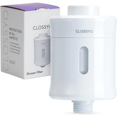 CLOSSYO Multi-Stage Shower Filter - Reduces Dry Itchy Skin, Dandruff, Eczema and Improves Skin and Hair Condition