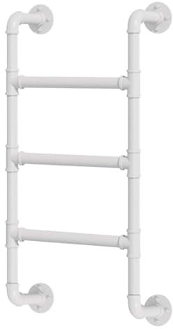 Scala in metallo per letto a castello con 5 gradini, per dormitorio e appartamenti in tubo di ferro industriale, resistente scala da parete (130 cm)