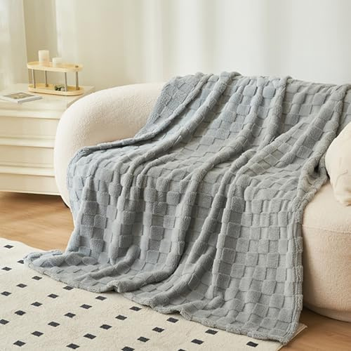 GKXLH Manta mullida y mullida, de algodón suave, manta de forro polar, color beige, mullida, manta ligera de conejo (180 x 230)