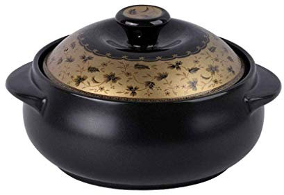 Keramik-Auflaufform, Auflaufform, goldenes Begonien-Blumenmuster, Keramik, hochtemperaturbeständig, Suppentopf