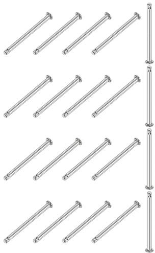 M METERXITY 20 Stück Einloch Klinkstifte M4 x 50mm 304 Edelstahl Flachkopf | Für mechanische Verbindungen/Fixteile/Schiffsausrüstung, Verbindungsscharnierstift Wiederverwendbar, Klinkstifte