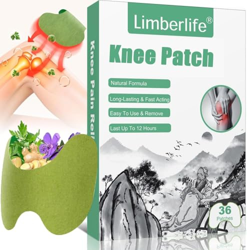 Limberlife Pain Relief Patch, 36 stycken knäsmärtlindringspatch, malmut herbal knä, smärtlindrande lapp, självhäftande värmeplåster för nacke axel
