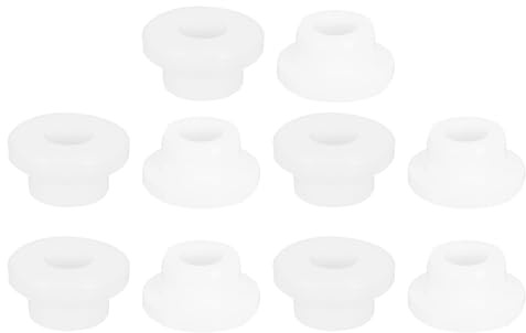 QUARKZMAN 48 Pezzi Occhielli in Gomma 5mm Foro di Perforazione, Passacavi Guarnizione 3mm ID Gommini Passacavo Scrivania Bianco Siliconica per Tappo Organizzare Filo Cablaggio Casa Auto