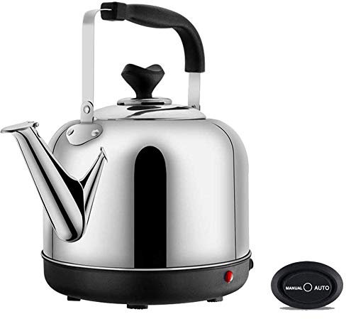 Electric Kettle, Brushed Stainless Steel Tea Kettle, Water Boiler & Heater, Whistle Kettle with Double Gear, Fast Boil, Auto-Off & Boil-Dry Protection, 4L