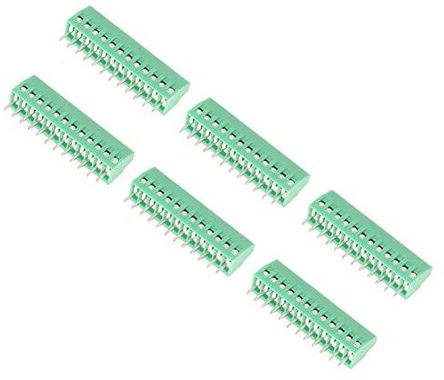 Rankomu 10pcs/Set 12 Pin 2.54mm Pitch Green PCB Universal Screw Terminal Block Connector, PCB Terminal Block Connector for Electrical Wiring