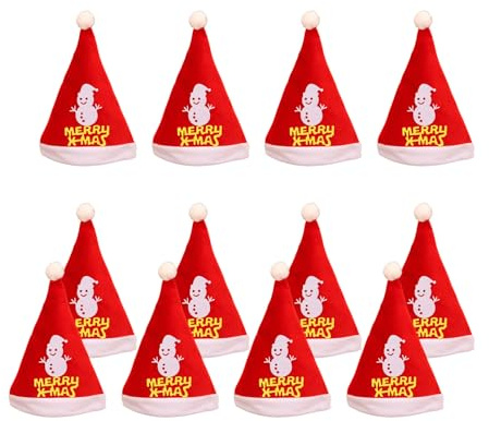 NPXUAMTJ Set mit 12 Weihnachtsmannmützen mit Gürtel, Dekoration, Festival, Nikolausmütze für Feiern