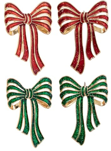 XFSRG 2 Stück Weihnachts Ohrringe Schleife Ohrstecker Schmuckset Weihnachten Glitzer Ohrschmuck Festlicher Schmuck Weihnachten Damen Mädchen Weihnachtsschmuck