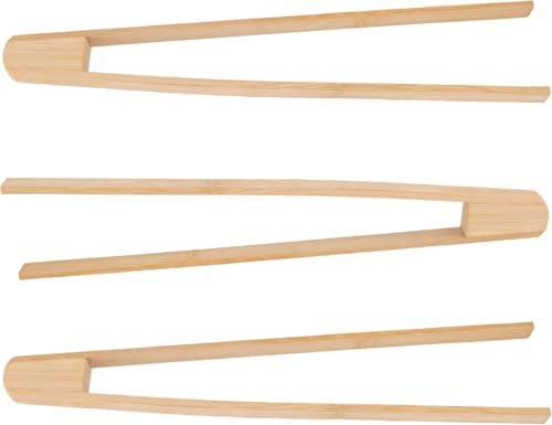3 pinzas para barbacoa, 25 cm, pinzas de madera, pinzas de madera, pinzas para barbacoa, pinzas de cocina, pinzas de barbacoa, pinzas de madera, pinzas multifuncionales para asar, ensaladas, dulces