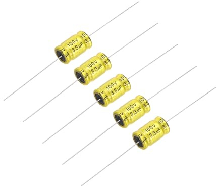 QUARKZMAN 5Stk 3.3uF 100V Ungepolter Elektrolytkondensator 17mm x 10mm Aluminium Audio Frequenzweiche Kondensator Für DIY Audio Projekte Hochtöner Lautsprecher Auto Verstärker
