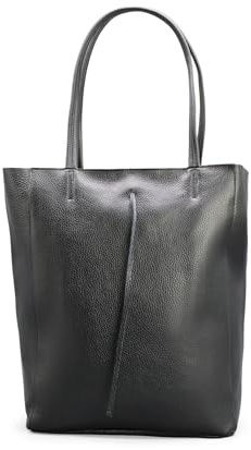 Brise Art Damen Shopper Tasche Echtleder Handgefertigt Tote Bag | Schultertasche, Echtes Leder, Handtasche mit Reißverschluss & Reißverschluss-Innenfach, 37 x 28 x 13 cm, Made in Italy