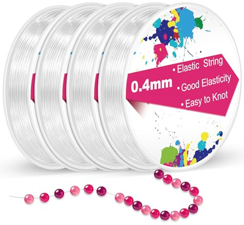 0.4mm Fil élastique pour Bracelet Fil Bracelet Transparent Fil Perle | Fil pour Bracelet for Loisirs créatif Fabrication de Bijoux Artisanat de Décoration