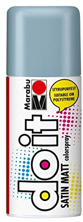 Marabu 21070006140 - Do it Satin Matt graublau, Colorspray auf Acrylbasis, styroporfest, schnell trocknend, sehr gute Deckkraft, wetterfest, für große und kleine Bastelarbeiten, 150 ml Sprühdose