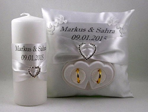 Hochzeit Set - mit Name und Datum, verschiedenen Farben.