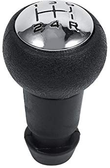 Aramox - Pomo de palanca de cambios manual universal de cuero de 5 velocidades para coche negro para 307